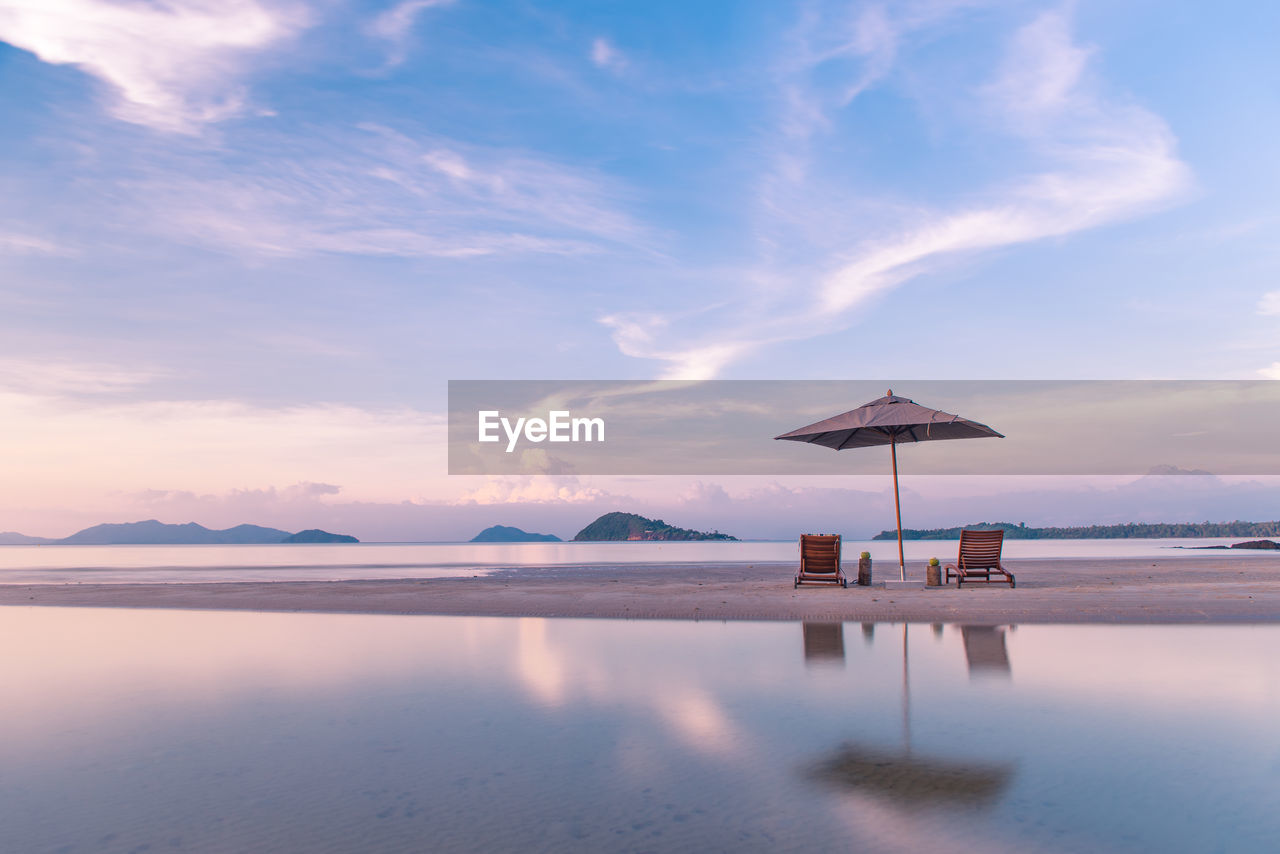 Parasol and chairs at beach