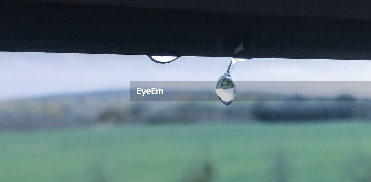 Close-up of raindrops on glass