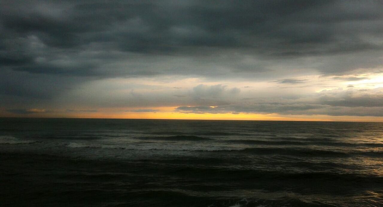 SCENIC VIEW OF SEA AGAINST DRAMATIC SKY