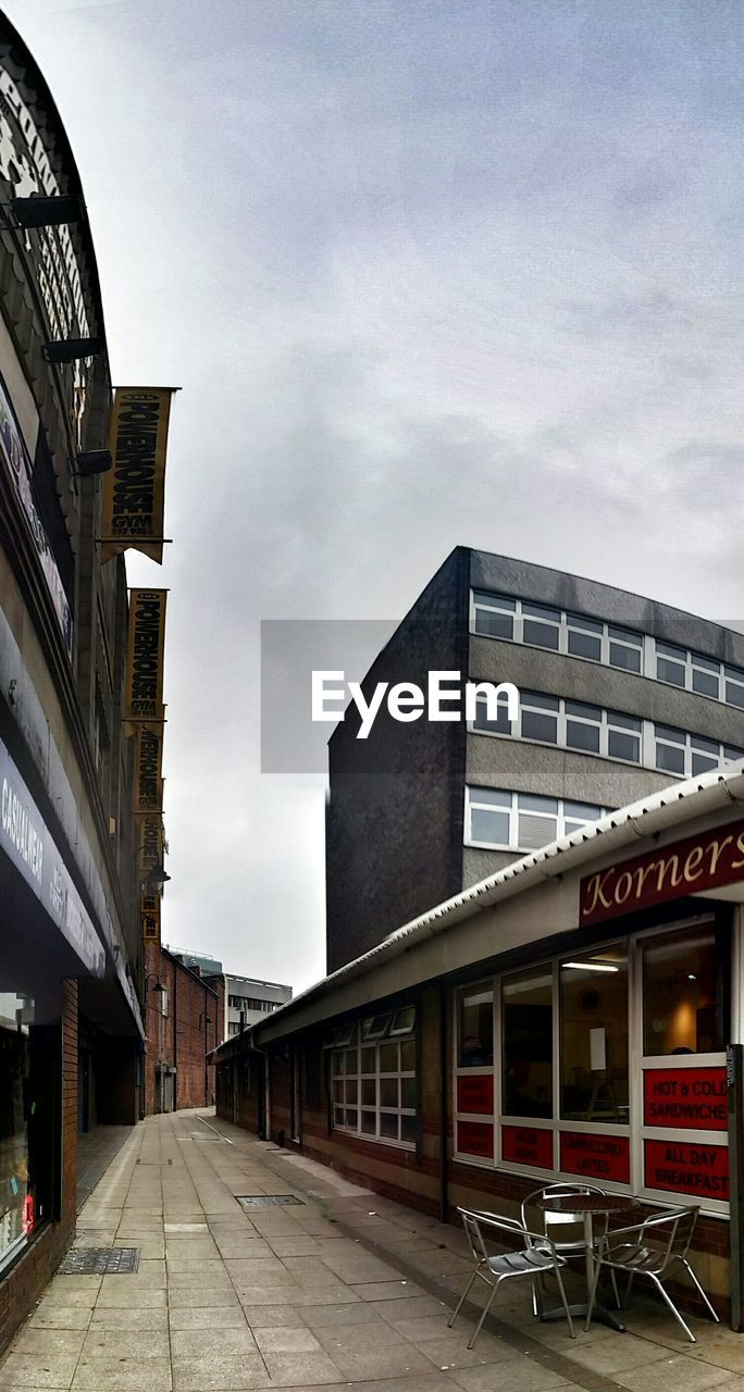 VIEW OF BUILDINGS AGAINST CLOUDY SKY