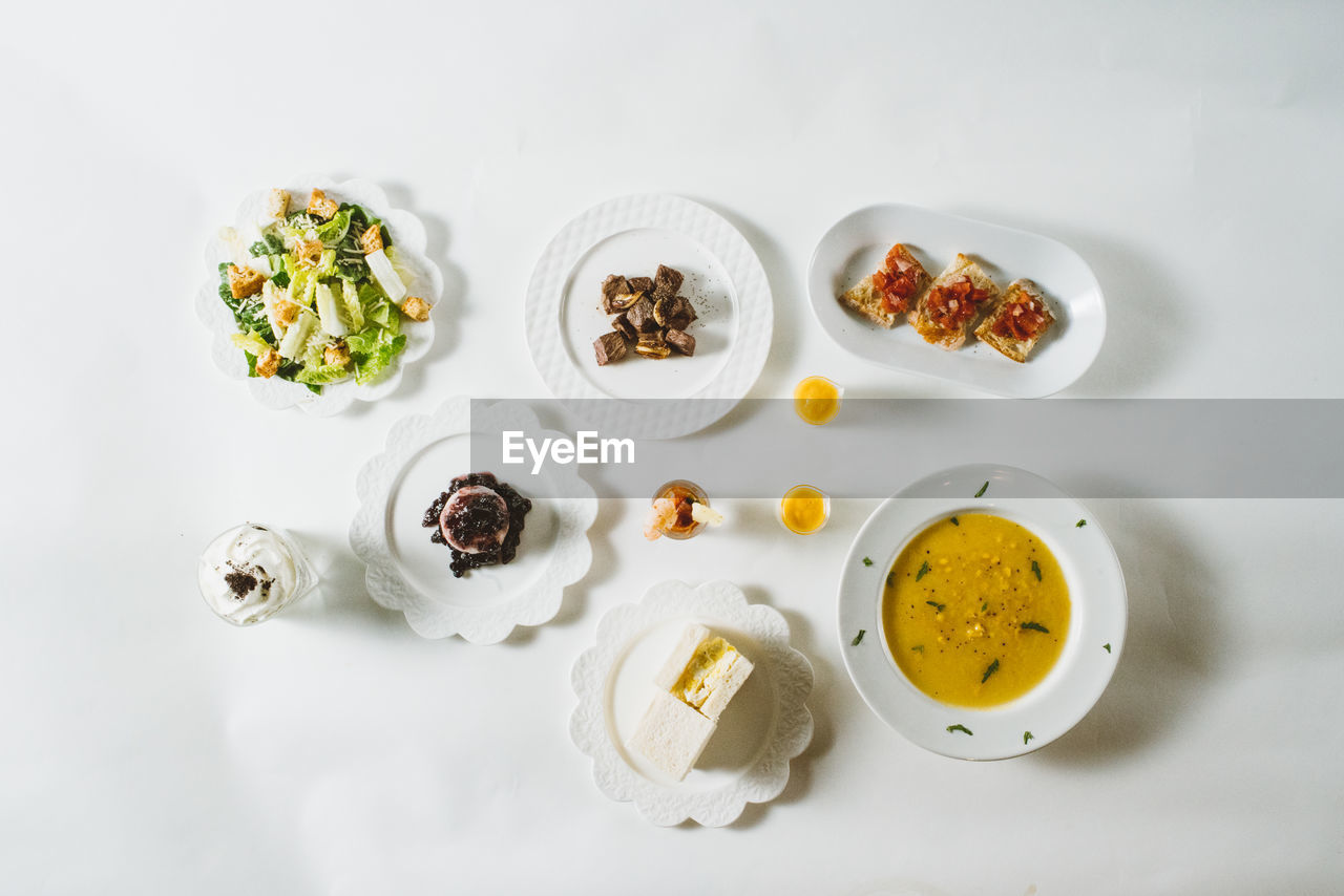 Directly above shot of food on table