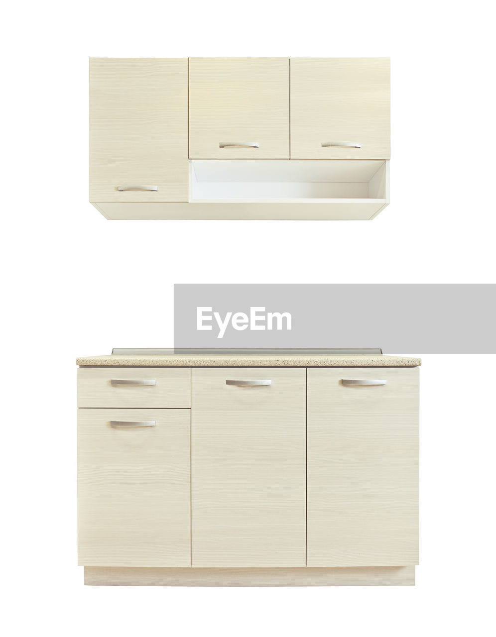 Cabinets against white background