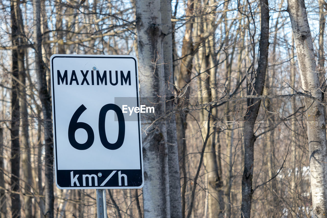 Maximum 60 km/h speed limit sign