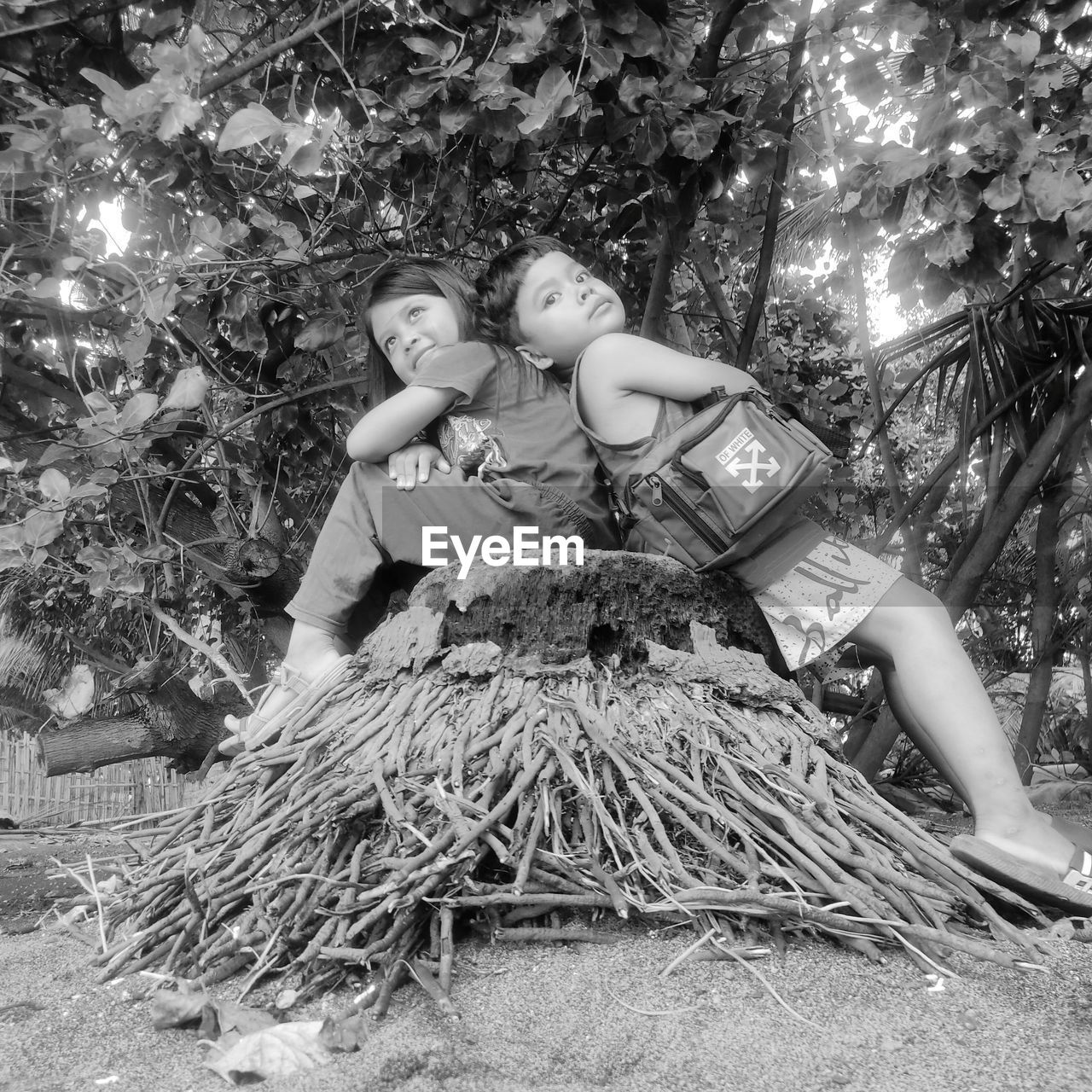plant, black and white, tree, women, two people, monochrome photography, togetherness, nature, full length, adult, female, lifestyles, leisure activity, child, day, casual clothing, men, monochrome, young adult, childhood, sitting, emotion, land, outdoors, bonding, love, positive emotion, person, happiness, smiling, family, grass, front view