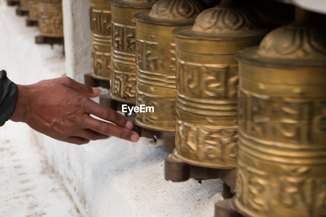 Nepalese prayer wheels in everest region