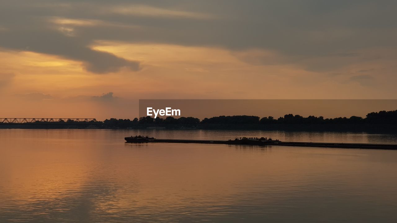 SCENIC VIEW OF LAKE DURING SUNSET