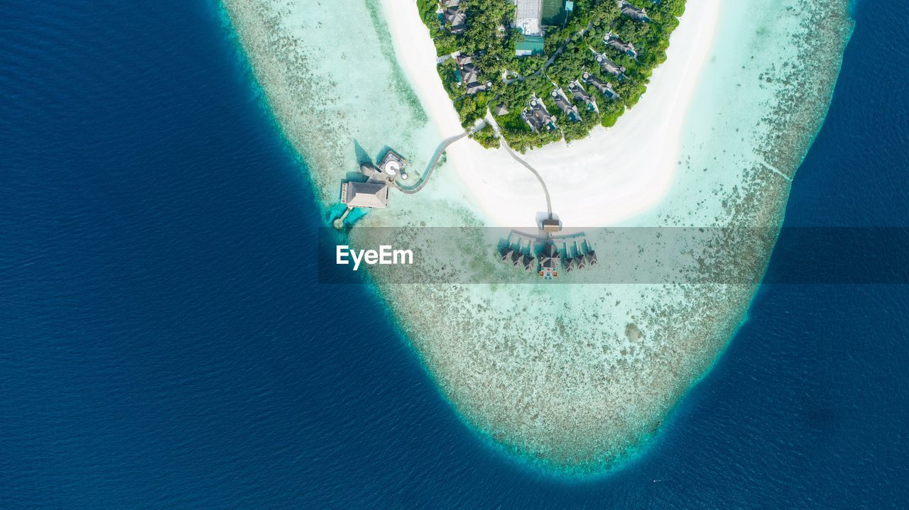 Aerial view of island amidst sea