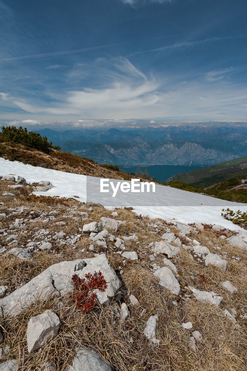 Scenic view of snow covered landscape against sky