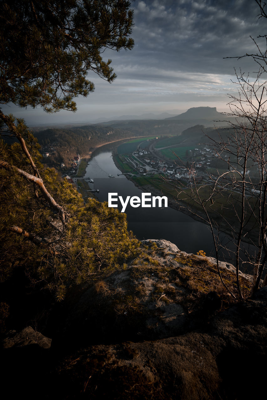 SCENIC VIEW OF RIVER BY TREES AGAINST SKY