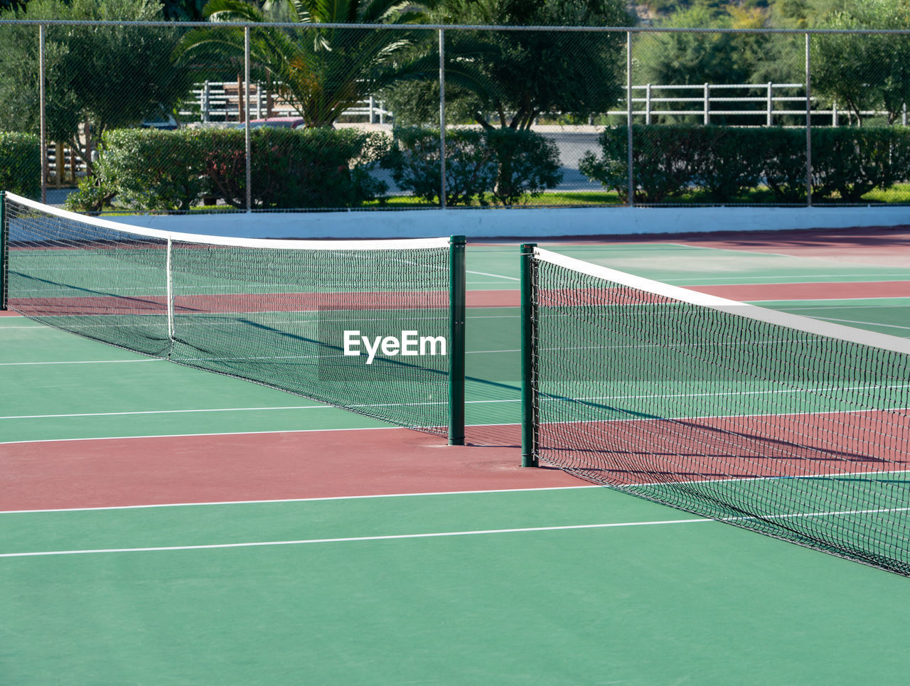 Tennis court with various lines in the detail view