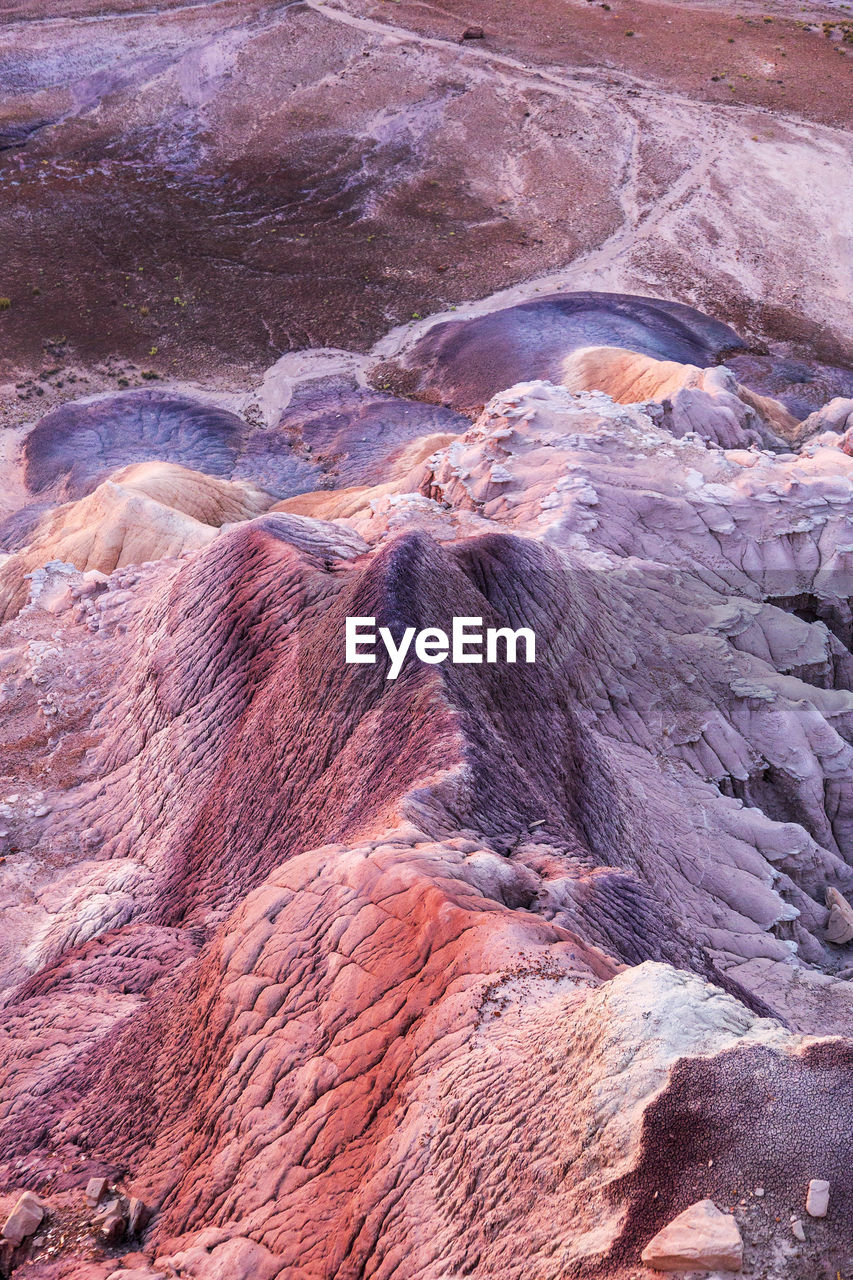 Full frame shot of rock formation at petrified forest national park, arizona, usa