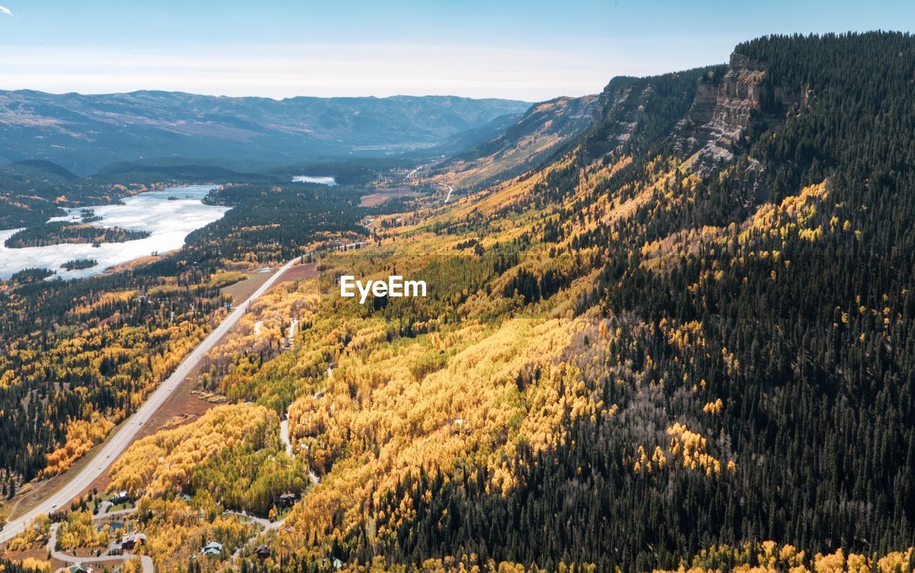 Scenic view of mountains against sky