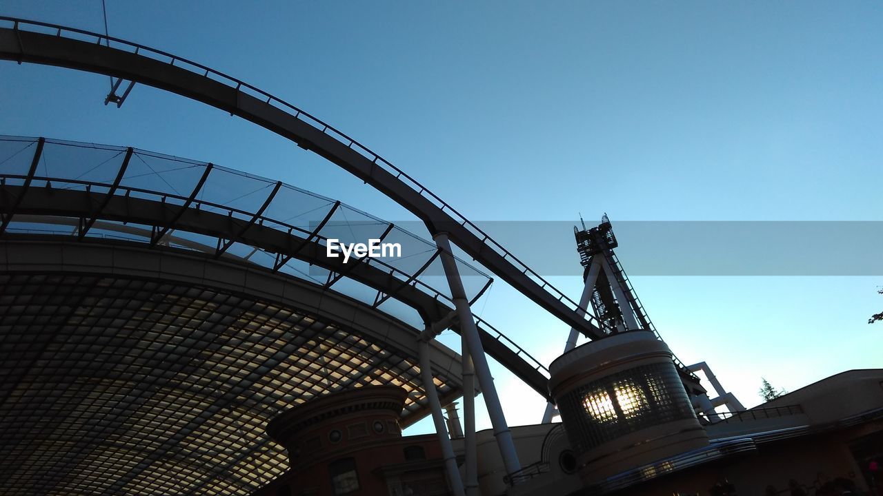 Low angle view of built structure against blue sky