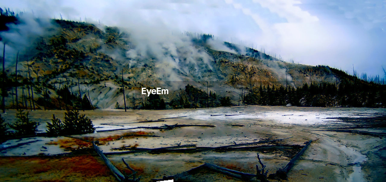 VIEW OF SNOWCAPPED MOUNTAINS AGAINST SKY