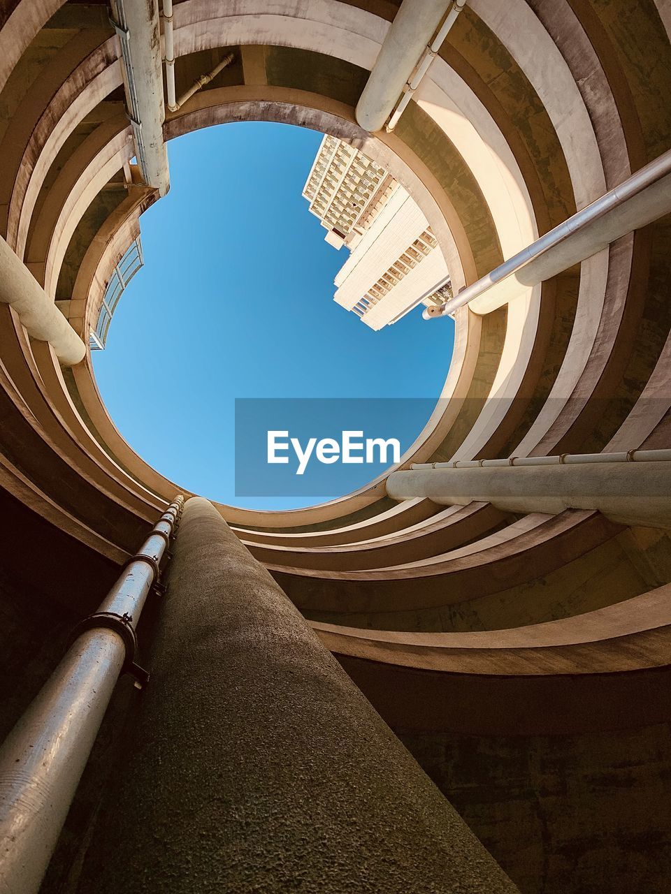 Low angle view of spiral staircase