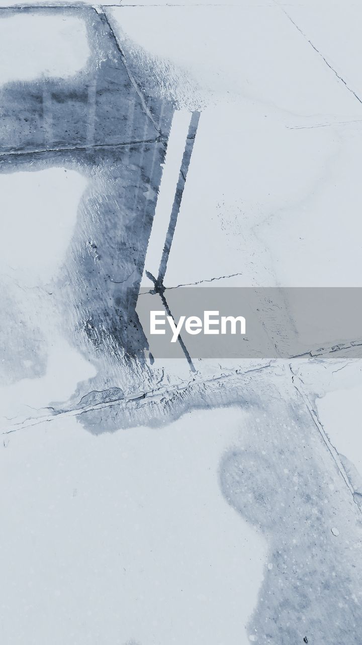 AERIAL VIEW OF SNOW FIELD