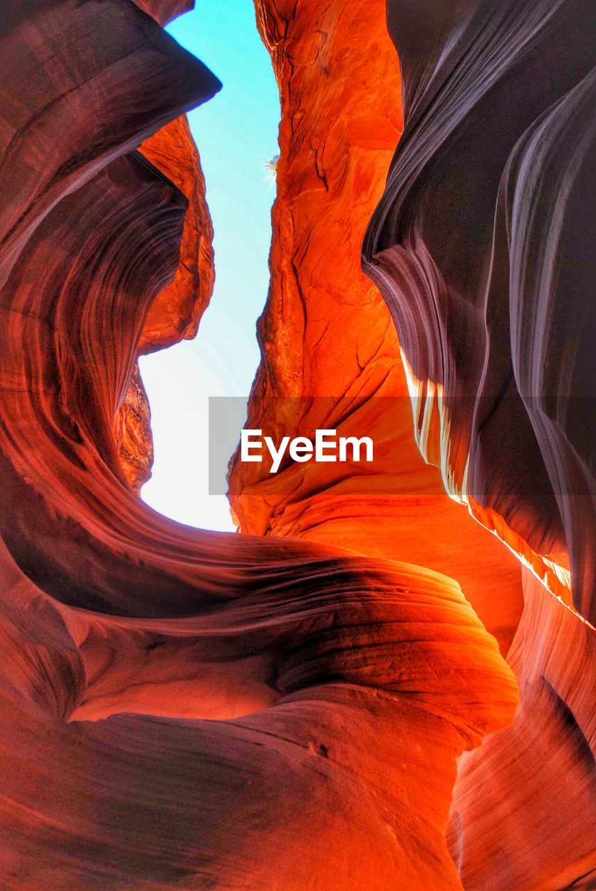 Low angle view of rock formation