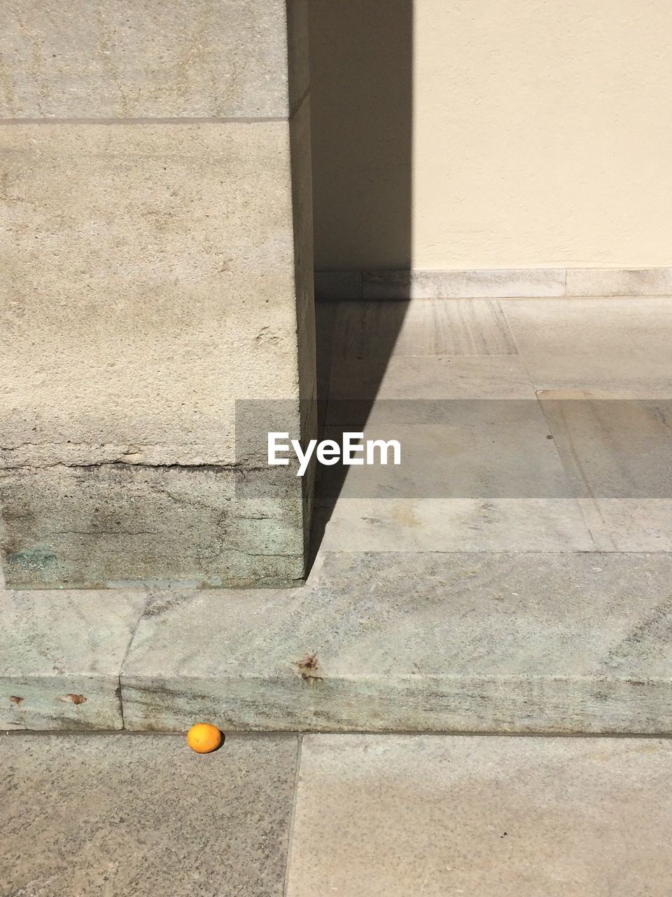 High angle view of fruit on roadside against wall