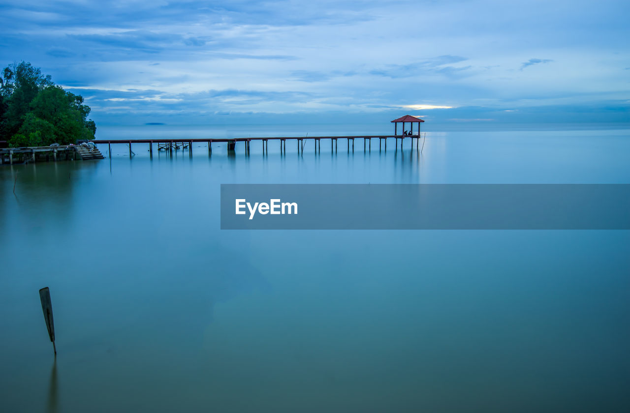 Pier on calm lake