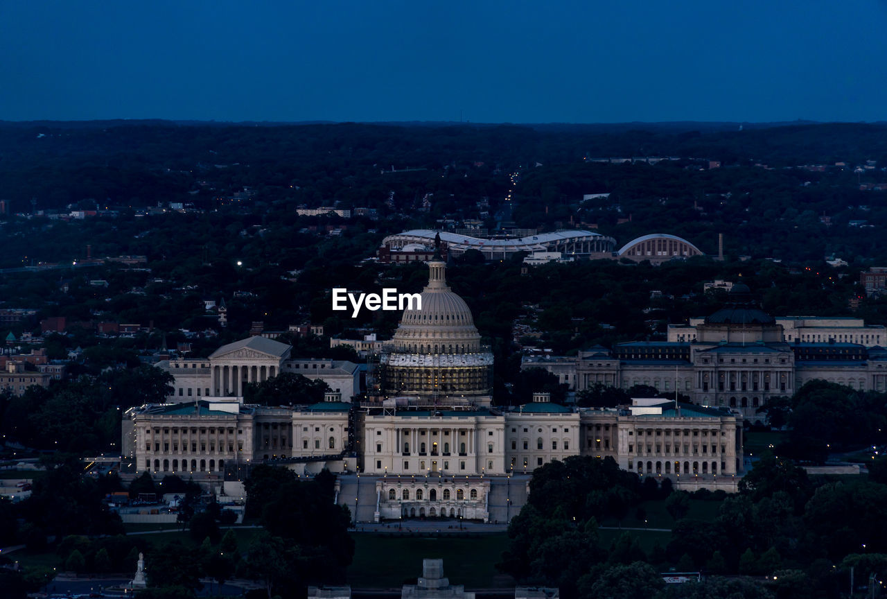 City at dusk