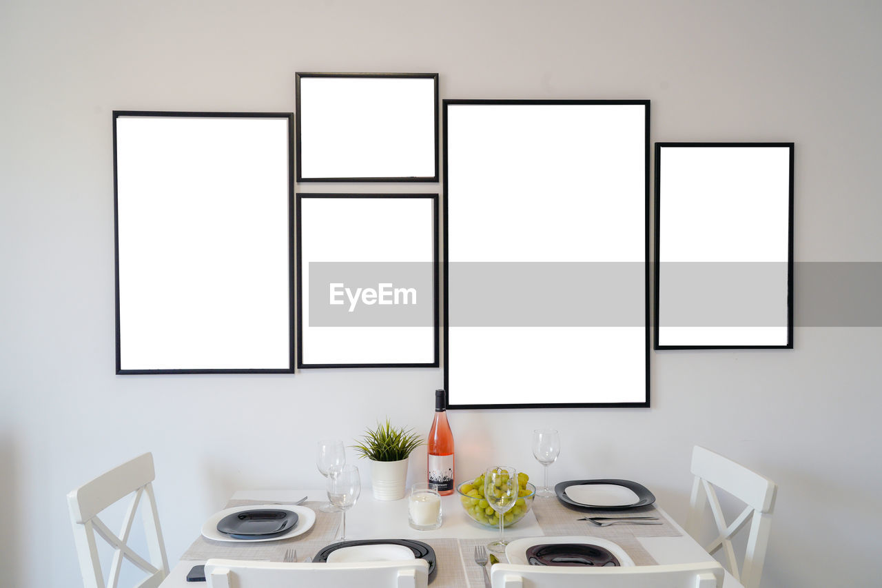 place setting on table at home