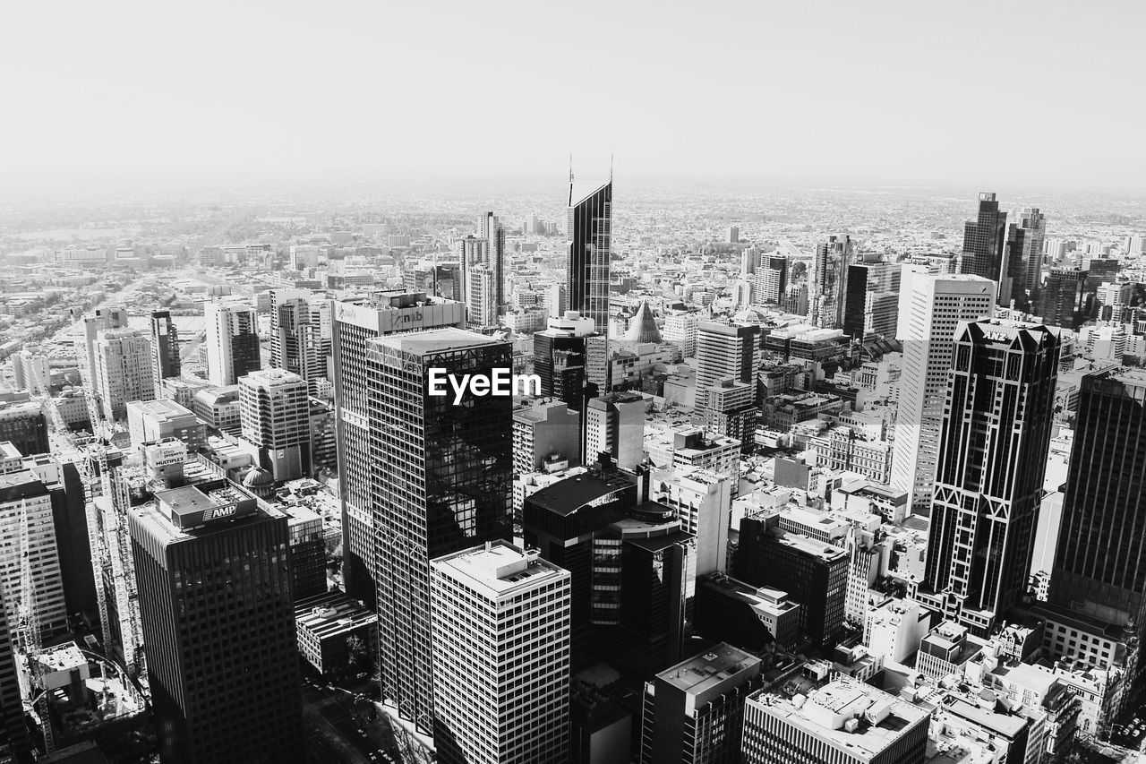 High angle view of cityscape of melbourne 