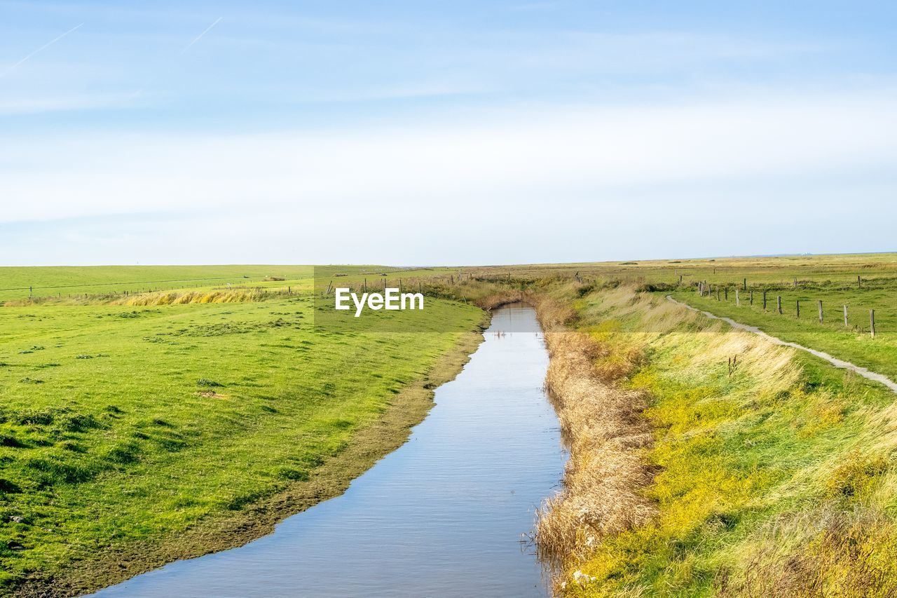 Scenic view of land against sky