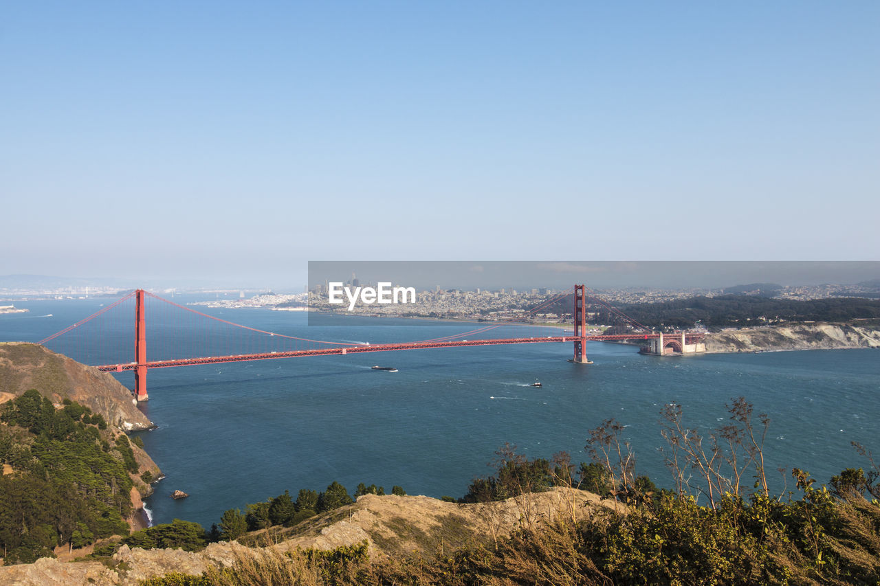 Suspension bridge over sea