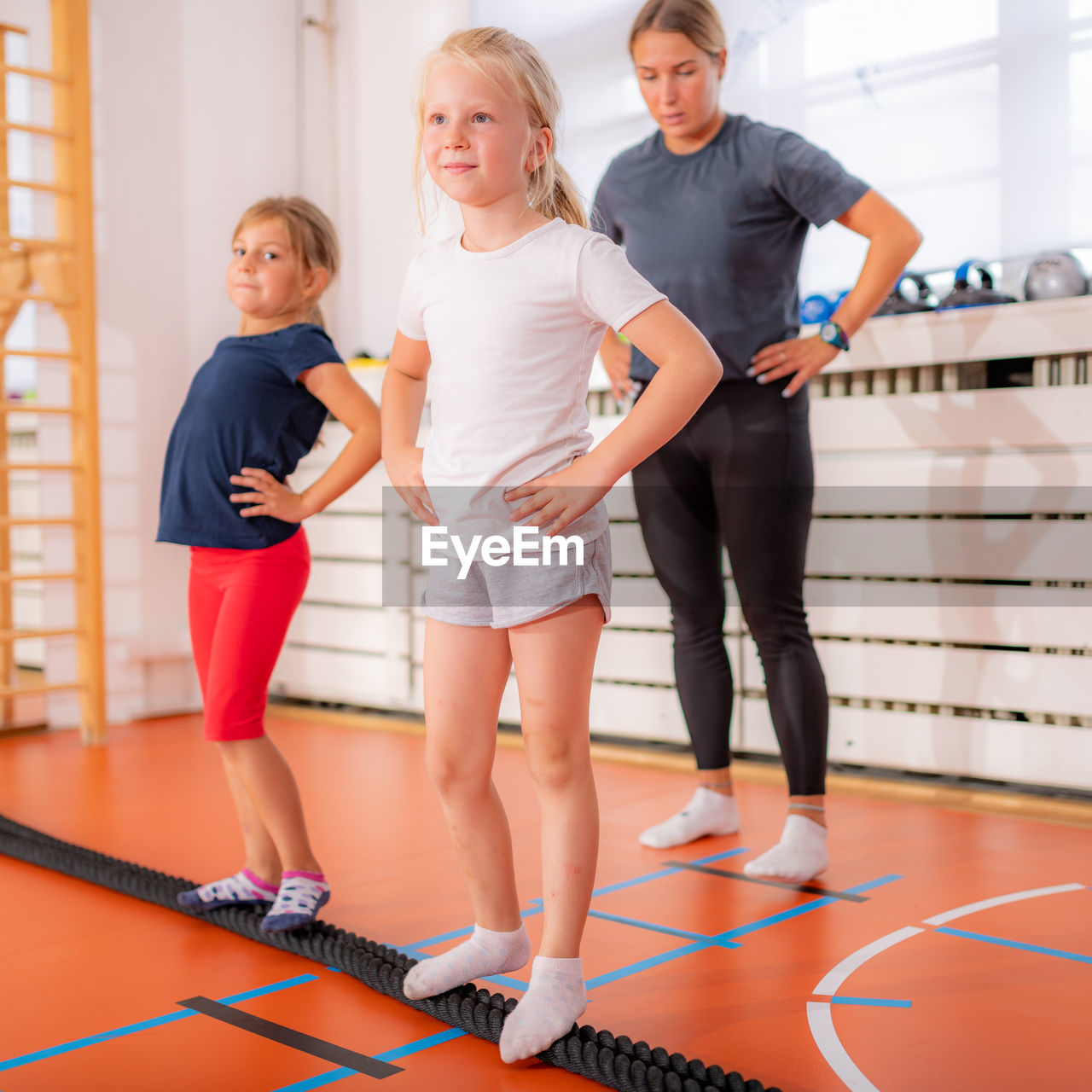 Corrective exercises for children, feet and ankle stabilization, balance improvement