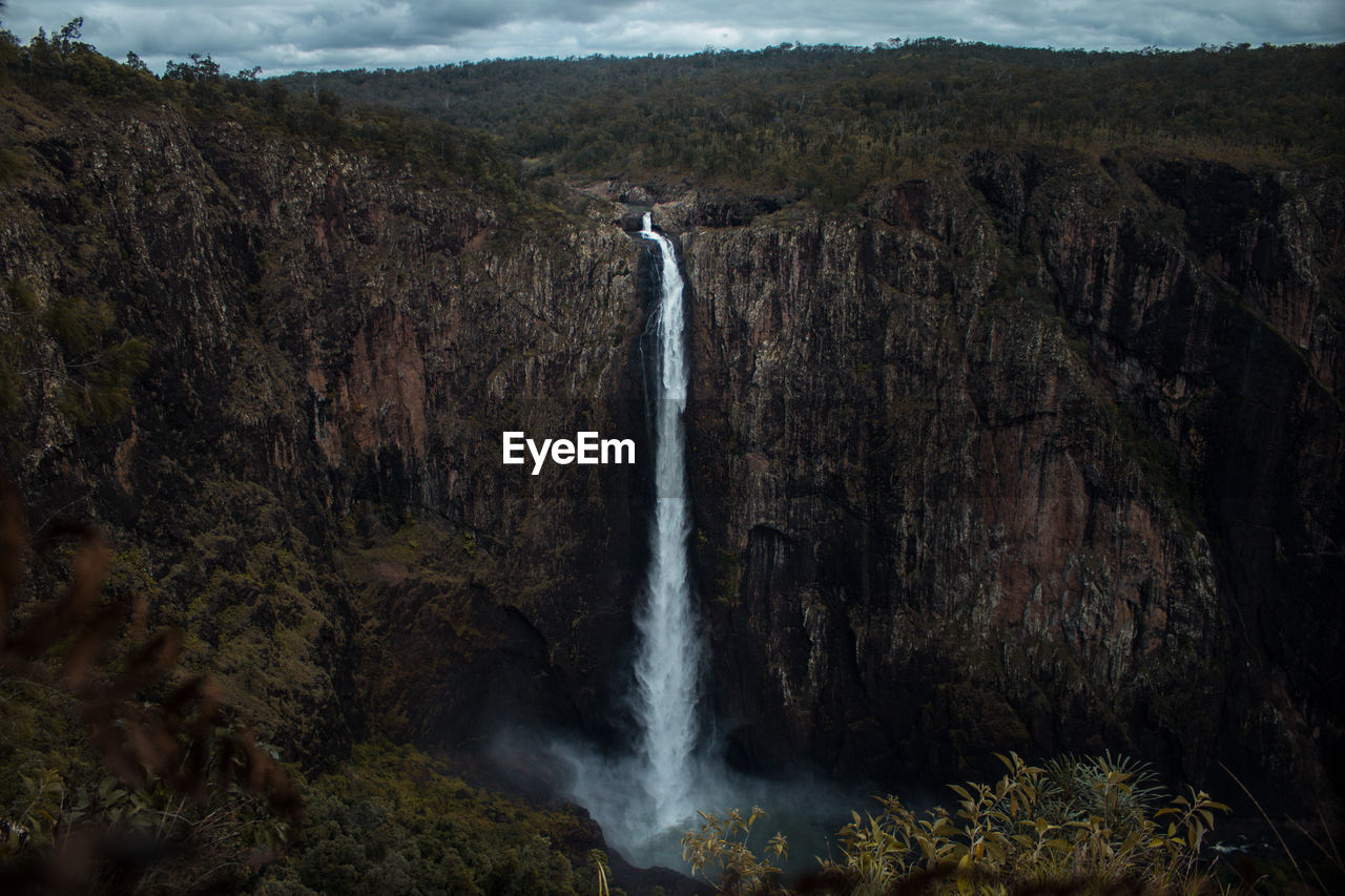 Scenic view of waterfall