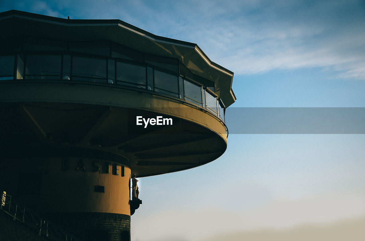 Low angle view of tower against sky