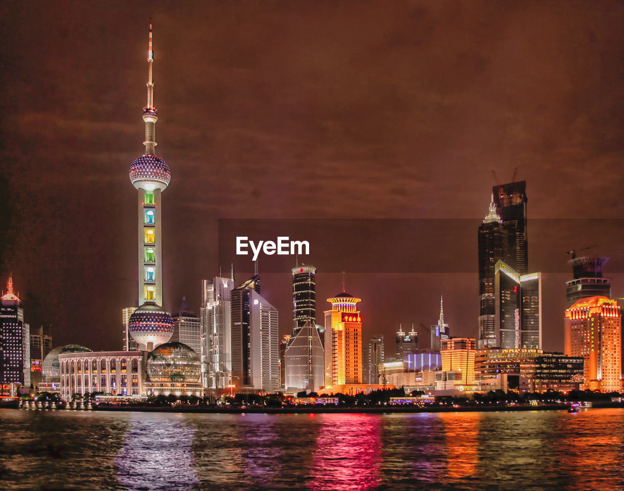 One night in shanghai, pudong skyline