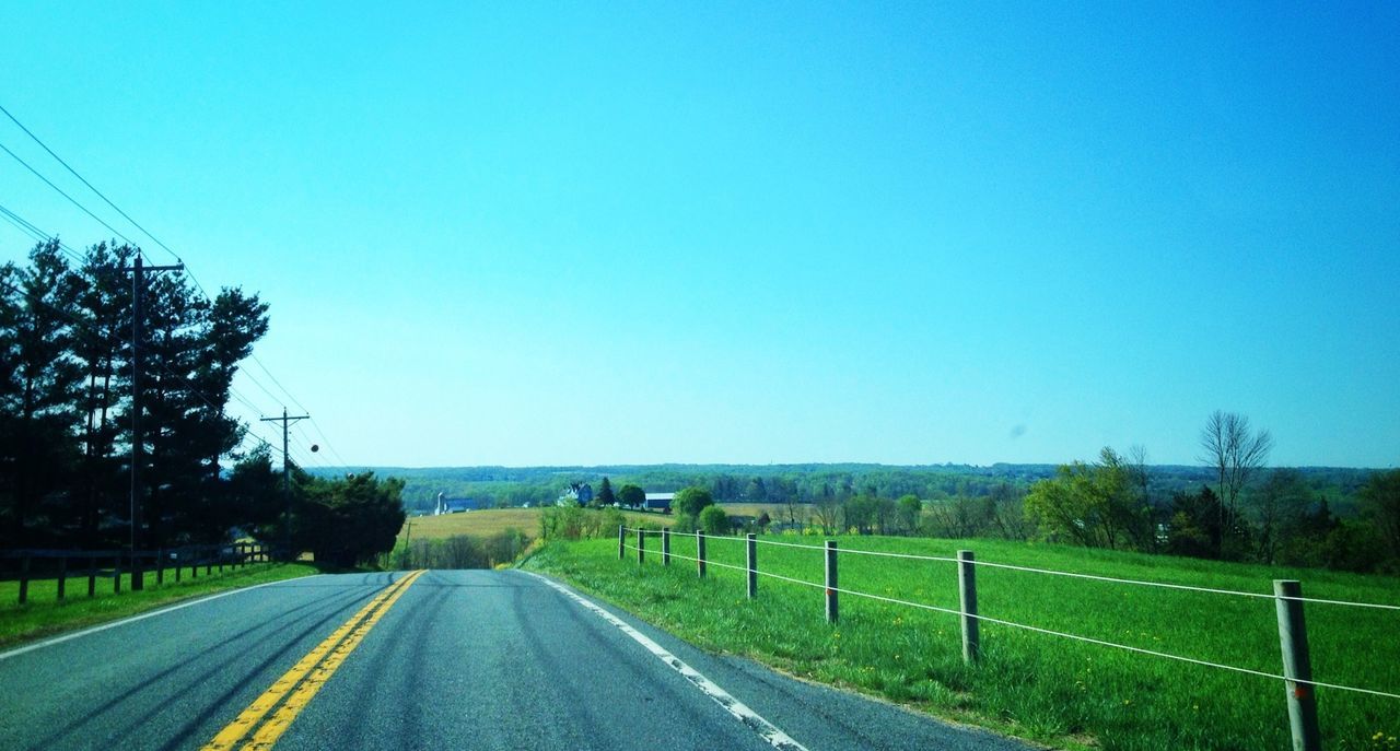 Empty road in picturesque countryside