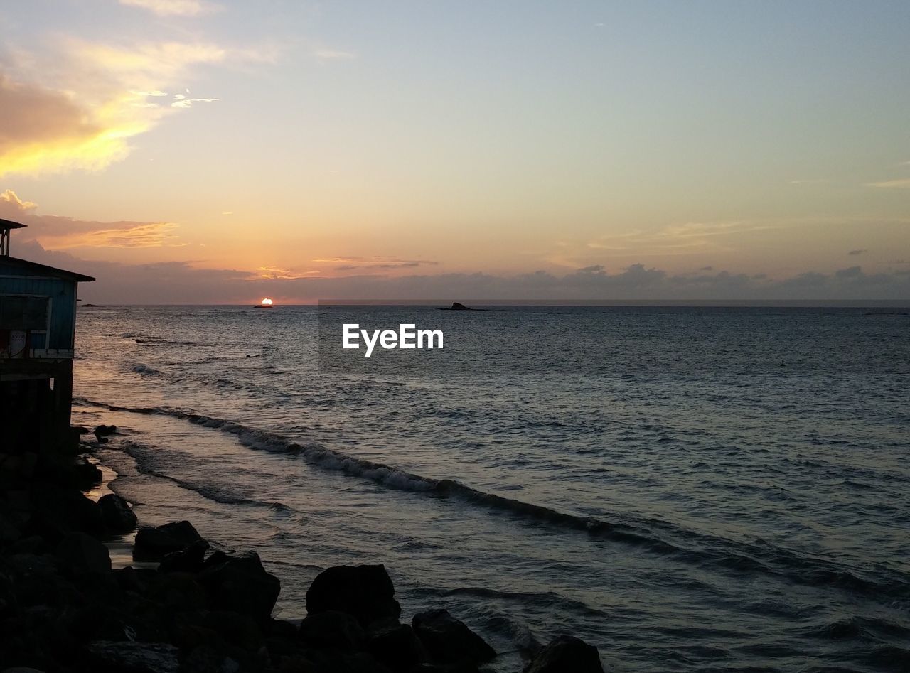 VIEW OF SEA DURING SUNSET