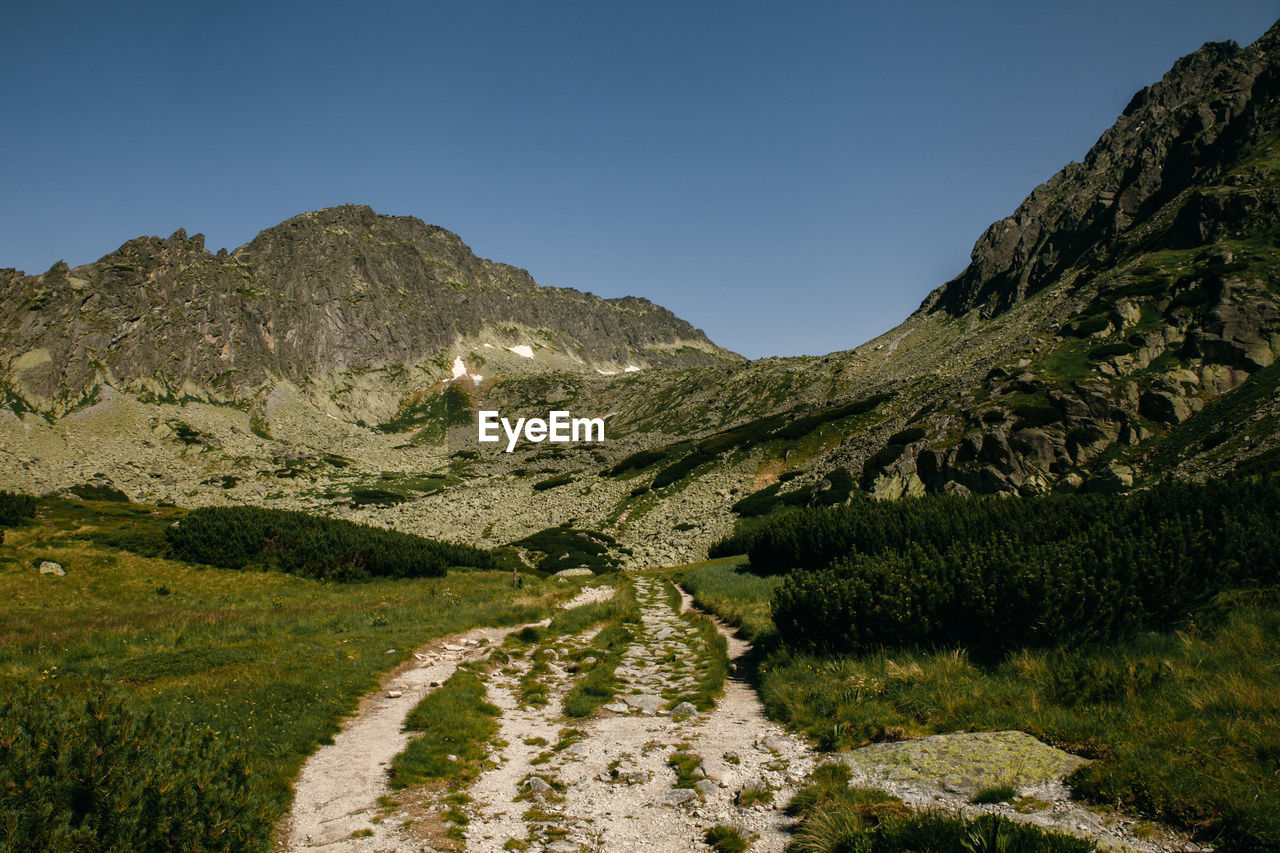 SCENIC VIEW OF MOUNTAINS AGAINST CLEAR SKY