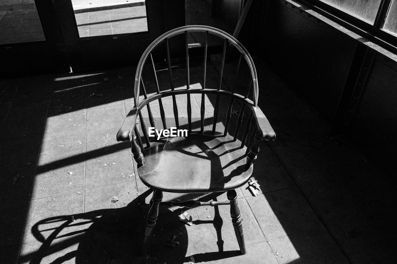 Close-up of an empty chair