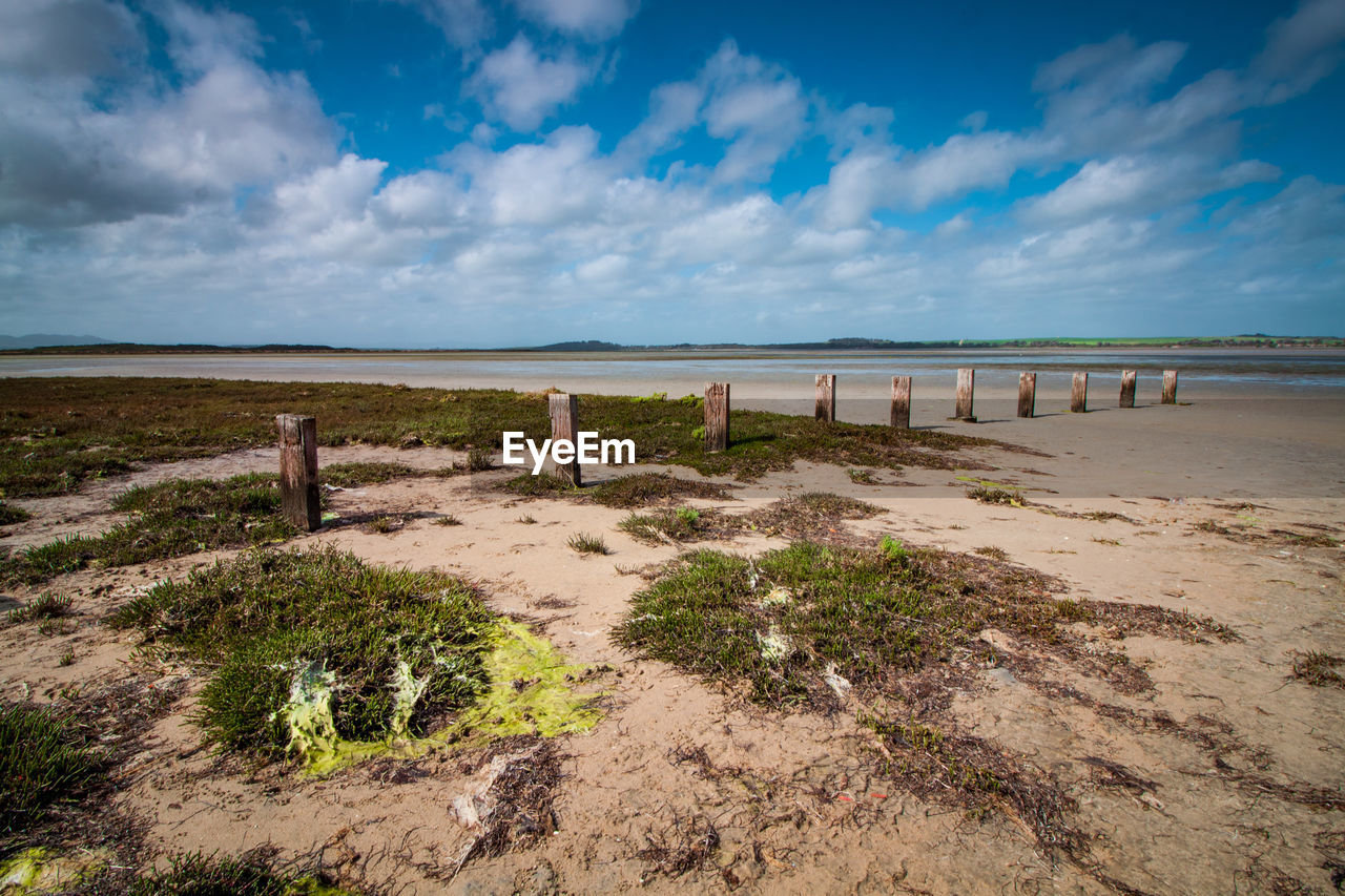 Scenic view of beach against sky