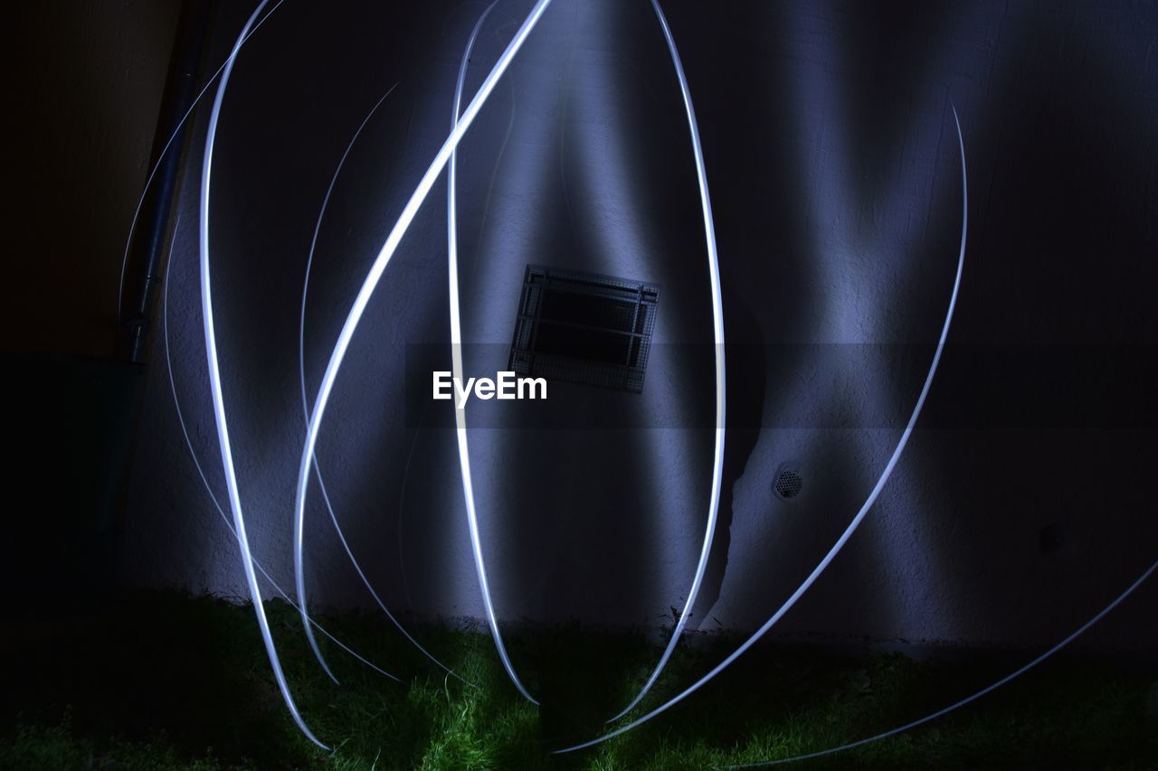 Close-up of light painting at night