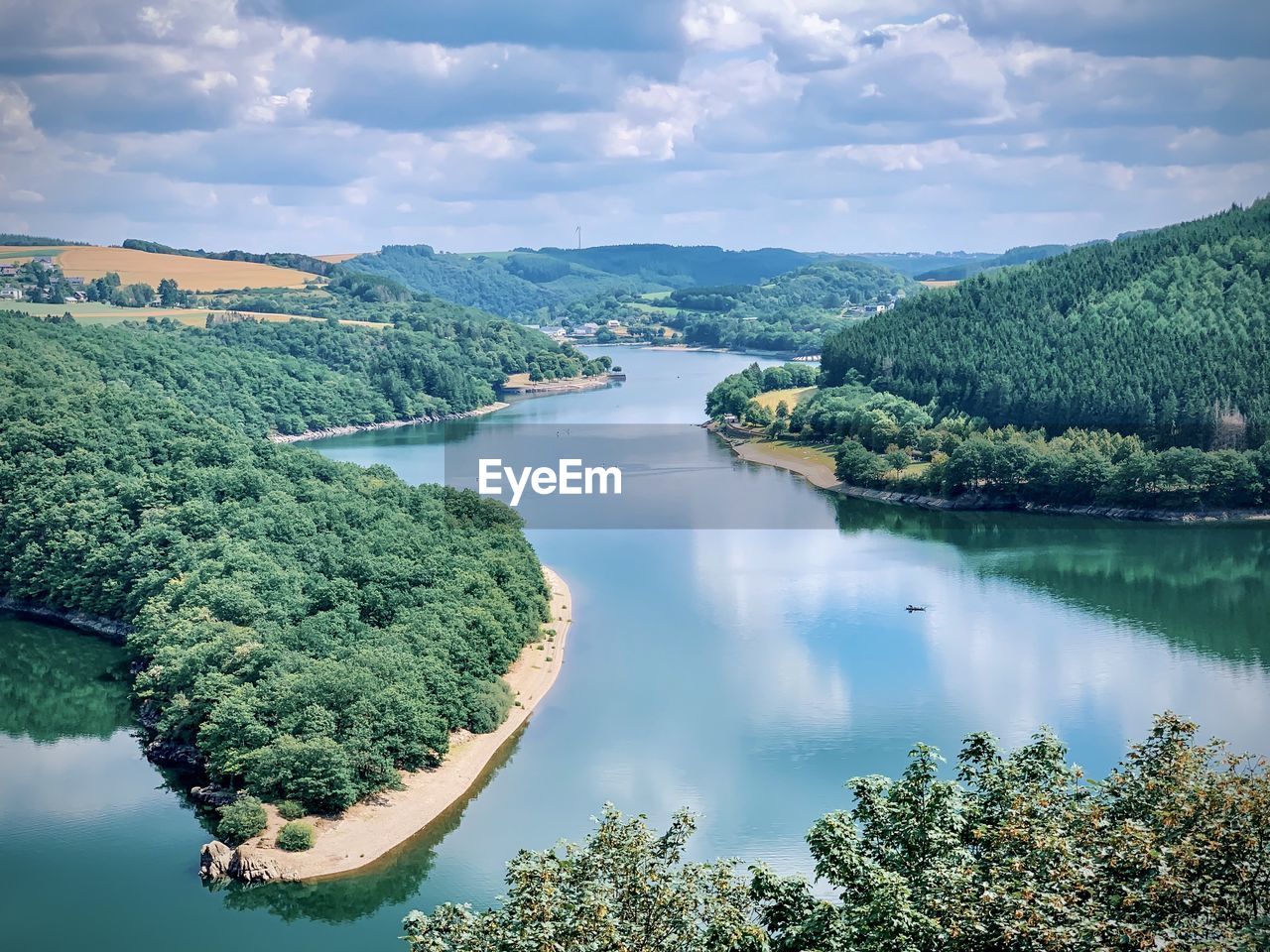 Panoramic view of lake against sky