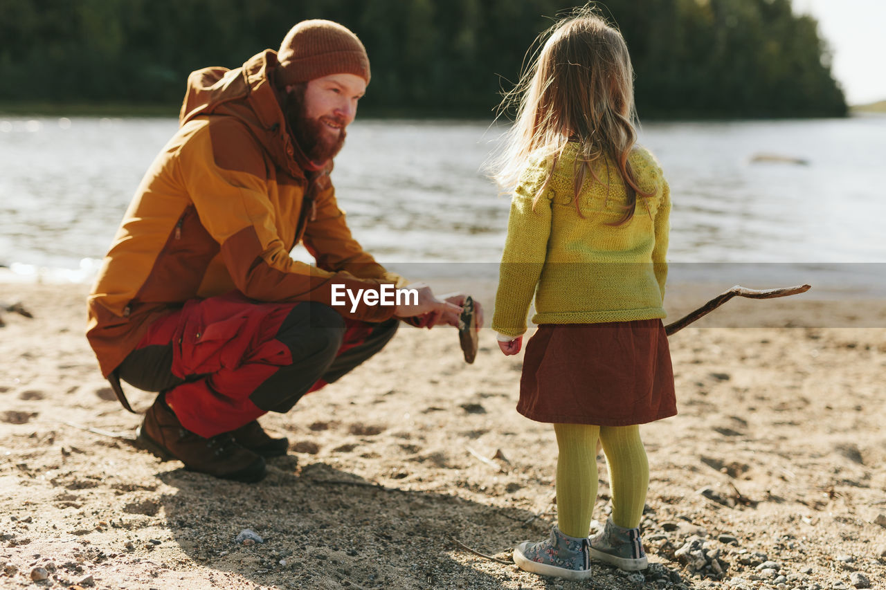 Father with daughter together