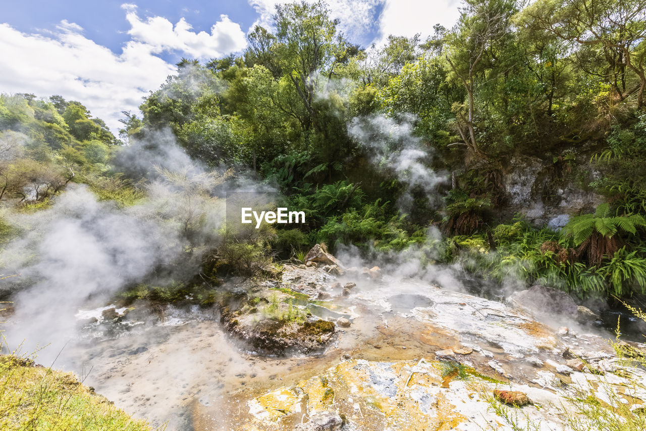 Smoke on beach of island