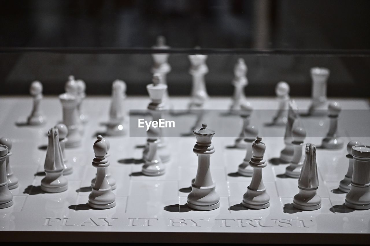 Close-up of chess pieces