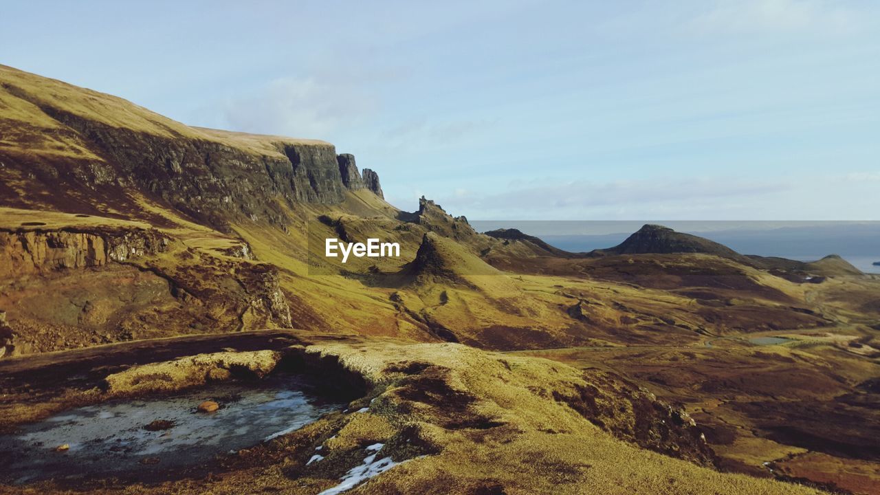 Scenic view of mountains against clear sky