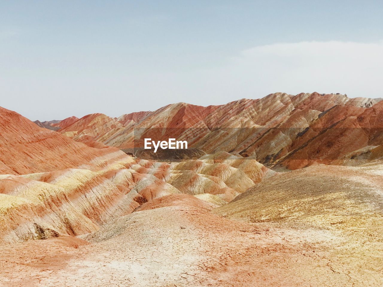 Scenic view of arid landscape against sky