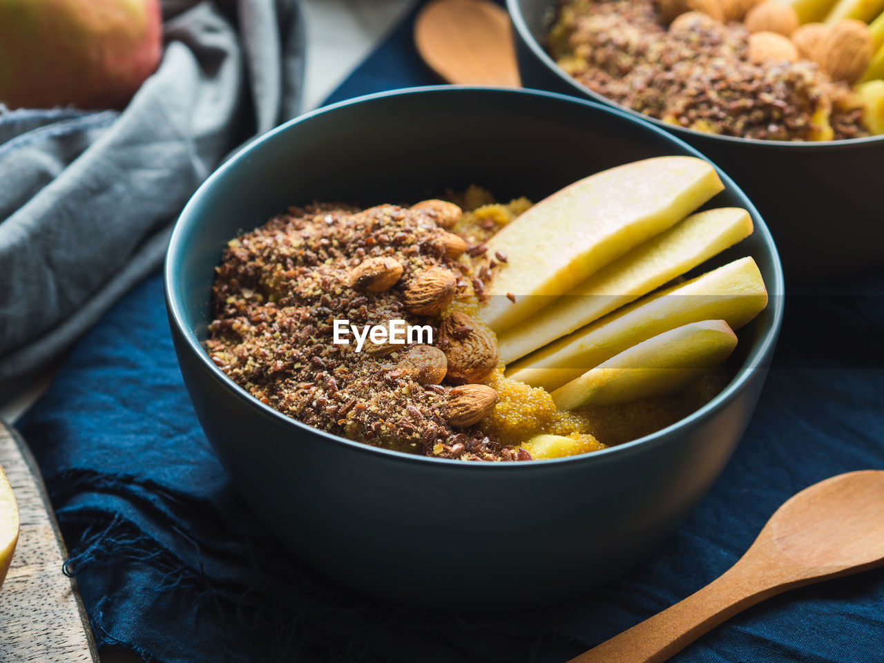 CLOSE-UP OF BREAKFAST IN BOWL ON TABLE