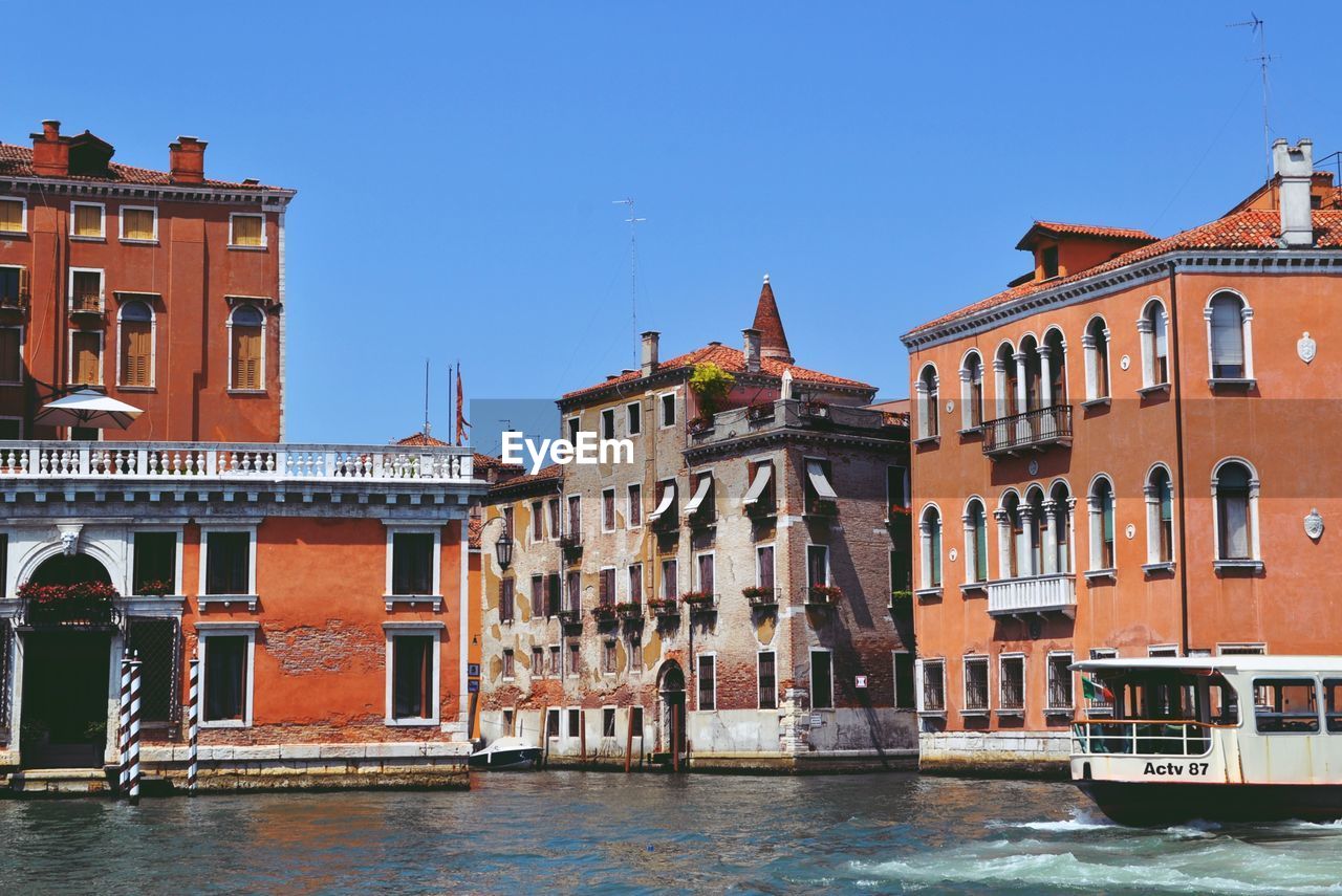 BUILDINGS AGAINST CLEAR SKY