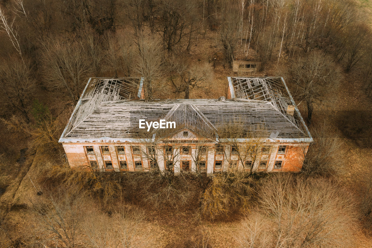 close-up of old building