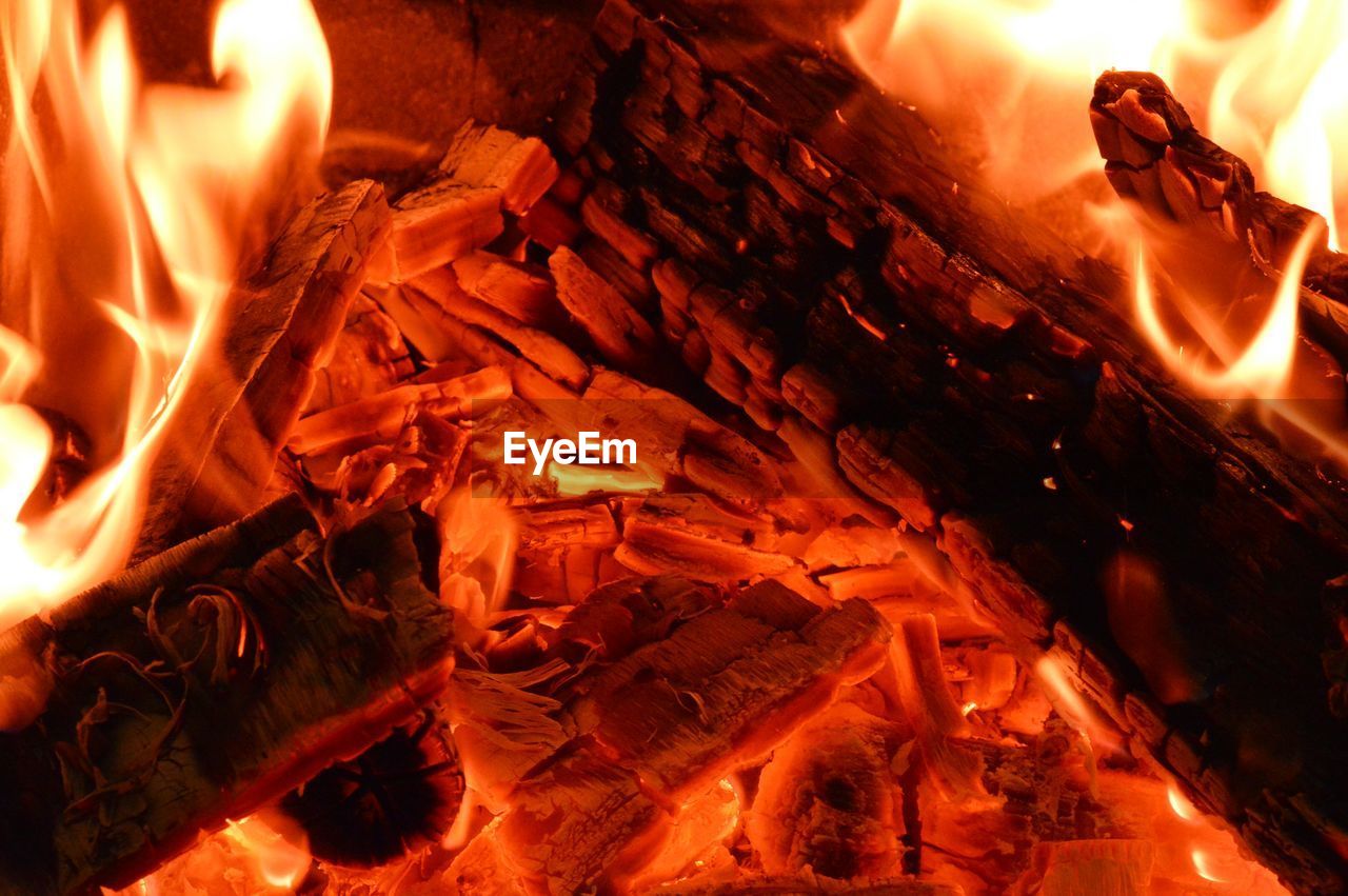 Close-up of campfire
