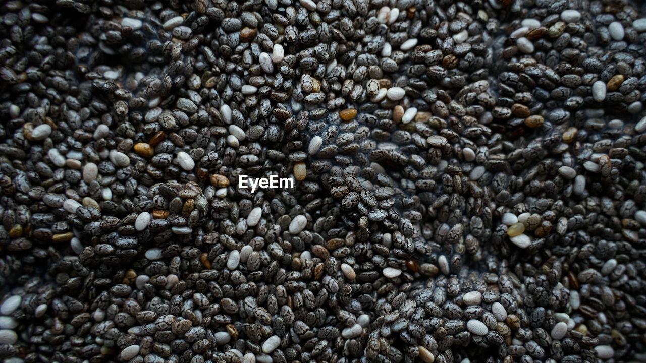 Full frame shot of chia seeds