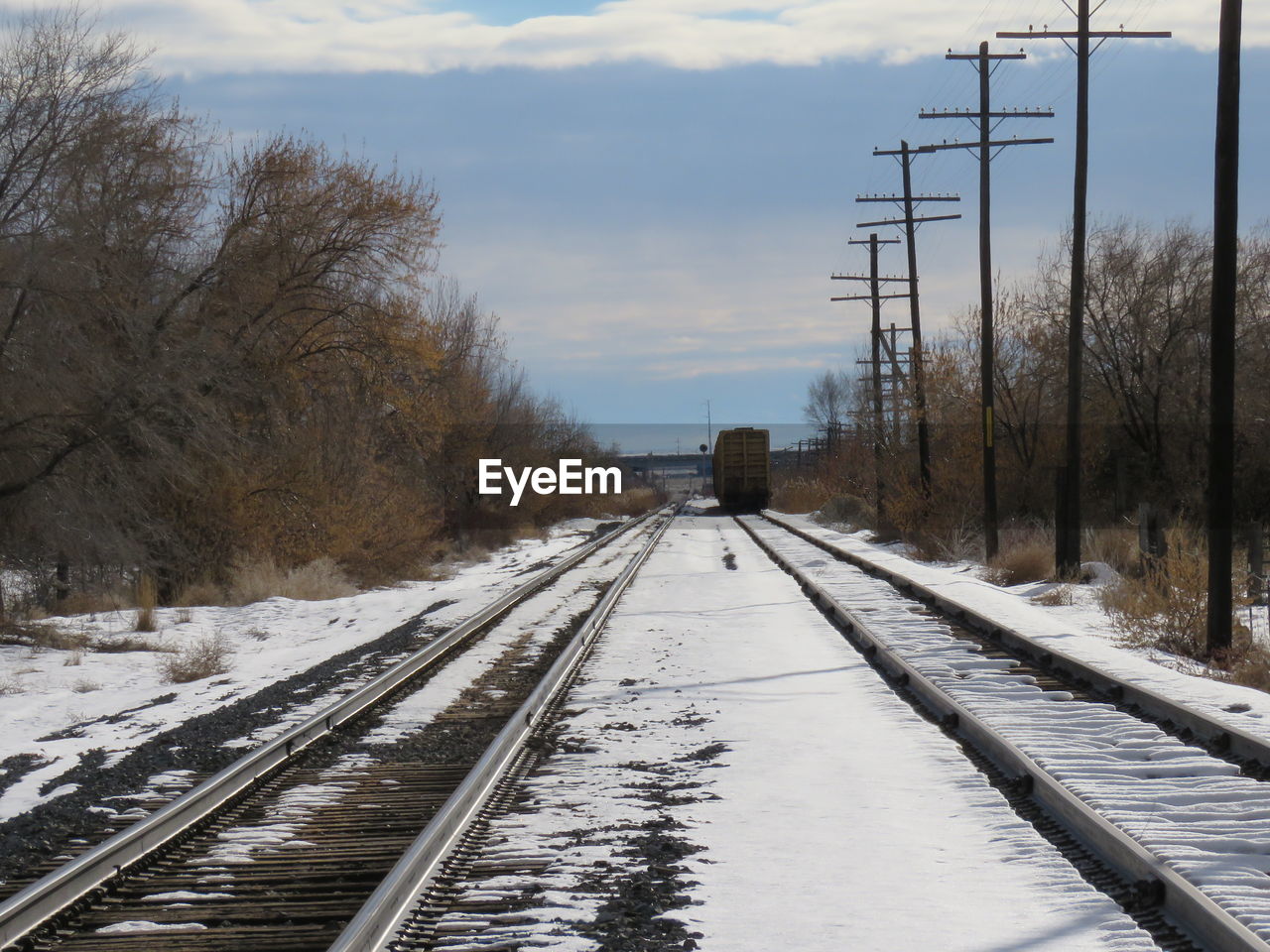 Railroad tracks in winter